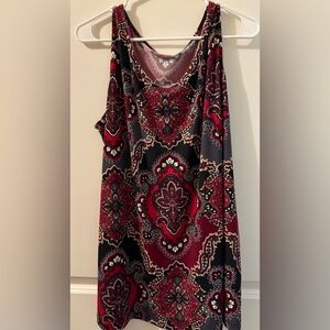 Susan Graver Red and Black Paisley Top